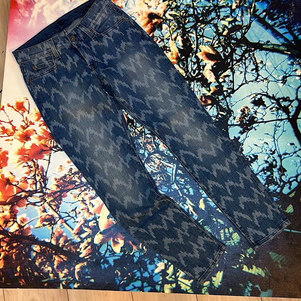 ❤️7  For All Mankind 💙Chevron Cropped Jeans NWT! Size 25 - Picture 16 of 17